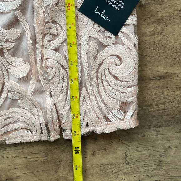 NWT Lulus Madina Blush Pink Sequin One-Shoulder Bodycon Mini Dress - Picture 16 of 16